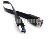 50cm 1.6Ft Short Internal Cable USB 3.0 Male to Female Flat Cable AM AF USB A Male to USB A Female Half Cover Noodle Compatible USB 2.0 1.1 Inside Desktop Compu