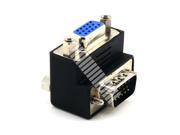 90° Turn Right Angled VGA Male to Female Connector D Sub 15 Pin Adapter Converter Extender