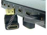 90 Degree Turn Right Angled Gold Plated HDMI Male to Female Connector Adapter Converter