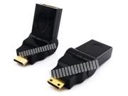 180° Swivel Mini HDMI Male to HDMI Female Adapter Connector Converter Right Angle Turn Rotate Gold Plated 19 Pins 3D HDMI V1.4 M F for DC Camcorder Tablet Smart