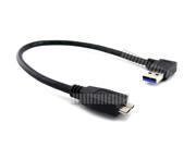 30cm 12inch 90 Degree Turn Short Date Sync Charge Cable USB 3.0 Male to Micro USB 3.0 Male Works with USB 2.0 for Samsung Galaxy S5 GS5 G900 Note 3 III N900 L