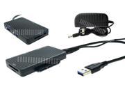 EU Plug SATA 3 to USB Short Adapter Cable Card Adapter USB3.0 Hub x2 12V Power for 2.5 3.5 SATA 5TB Hard Disk Drive HDD Y Cable Converter SD TF Card Adapt