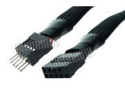30cm 1Ft Motherboard USB2.0 Header Extension Cable 9 Pin Male to Female Nylon Meshed Connection Adapter Computer USB Internal Cable OEM