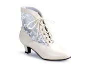 DAME 05 2 Ivory Pu Lace Victorian Ankle Boot