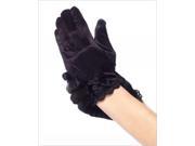 Lace trimmed satin gloves