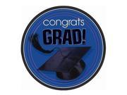 Congrats Grad Blue Graduation Dessert Plates