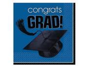 Congrats Grad Blue Graduation Lunch Napkins