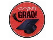 Congrats Grad Graduation Red Dessert Plates