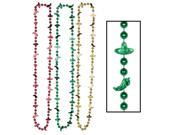 Fiesta Bead Necklaces Red Green Yellow