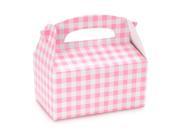 Pink Gingham Check Empty Favor Boxes 4 count