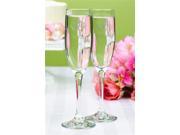 Linked Heart Bride Groom Personalized Flutes