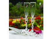 Love Knot Wedding Champagne Flutes