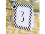 Navy Stripe Table Number Tents