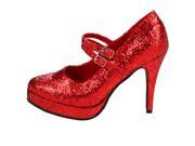 421 JANE G 4 inch Double Strap Glitter Mary Jane Shoes