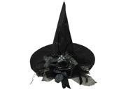 Witch Hat With Black Flower