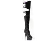 FELICIA 609 6 Pointed Stiletto Heel Thigh High Stretch Women Boots