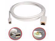 6FT 1.8M Mini DisplayPort DP to HDMI Cable Kable Adapter Converter WHITE NE 1