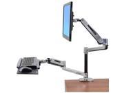 Ergotron WorkFit LX Desk Mount for Flat Panel Display Keyboard Mouse 42 Screen Support Aluminum