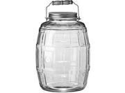 Anchor Hocking 85679 2.5 gallon clear glass storage Barrel Jar with Metal Lid and Handle