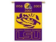 LSU Tigers 2 Sided 28 X 40 Banner W Pole Sleeve Champ Years Collegiate College NCAA Licensed 96715