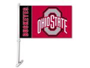 Ohio State Buckeyes Car Flag W Wall Brackett Collegiate College NCAA Licensed 97255