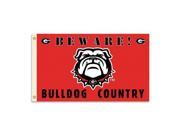 Georgia Bulldogs 3 Ft. X 5 Ft. Flag W Grommets Country Collegiate College NCAA Licensed 35707