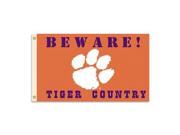 Clemson Tigers 3 Ft. X 5 Ft. Flag W Grommets Country Collegiate College NCAA Licensed 35725