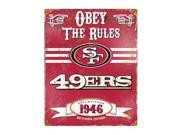 Party Animal VSSF San Francisco 49ers Vintage Metal Sign 11.50 W x 14.50 H