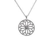 Sterling Silver White CZs Womens Celtic Flower Necklace Pendant