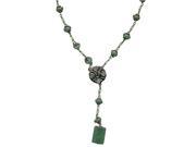 Beautiful Olive Green Nugget Necklace With Pewter Coin 16 3 Extender