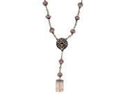 Beautiful Pink Quartz Nugget Necklace With Pewter Coin 16 3 Extender
