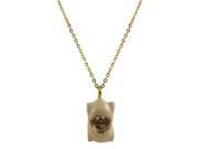 Car Charm Pendant Necklace in Gold with Light Brown Enamel 16 chain