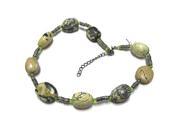 Green Jasper Chunky Nugget Necklace 16 3 extender