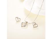 Loches Lynn AUSTRIAN CRYSTALS Love Heart Necklace Earring set EP 26232 N 8434