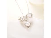 Loches Lynn Sterling silver Swarovski Crystal Pearl Pendant Necklace Earring set EP 25942 N 8173