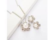 Loches Lynn AUSTRIAN CRYSTALS sunflower with pearl Necklace Earring set EP 24899 N 7638