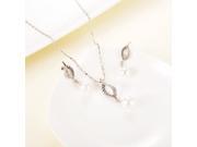 Loches Lynn Fashion white Pearl Pendant Necklace Earring set EP 24956 N 7617