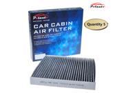 POTAUTO MAP 1003C 5 Pack Heavy Active Carbon Car Cabin Air Filter Replacement compatible with Acura Honda