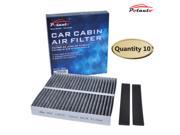 POTAUTO MAP 1007C 10 Pack Heavy Active Carbon Car Cabin Air Filter Replacement compatible with Infitini Mitsubishi Nissan