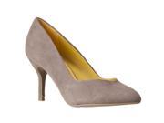 Bamboo Womens Deluxe Pointed Toe Stilettos Taupe Microsuede Size 7.5