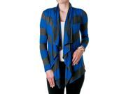Timing by Riverberry Juniors Long Sleeve Striped Cardigan Royal Charcoal Size Small