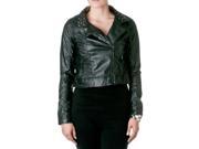 Ashley by 26 International Juniors Studded Collar Moto Jacket Black Size Small