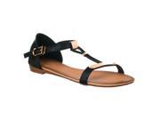 Styluxe Womens Fixup Metallic Detailed Sandals Black Size 5.5