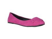 Bamboo Womens Jump Ruched detail Microsuede Flats Fuschia Size 5.5