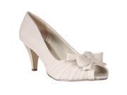 Riverberry Womens Zip Bow detail Peep Toe Pumps Taupe Size 7