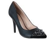 Bamboo Womens Momentum Studded detail Pointed Toe Stilettos Black Size 8