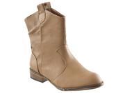 Bamboo Womens Parksville Mid calf Western style Boots Natural Size 5.5
