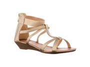 Styluxe Women s Landy Strappy Wedge Sandals Gold Size 6
