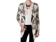 Timing by Riverberry Juniors Open Front Long Sleeve Cardigan Oatmeal Black Size Small