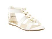 Bamboo Womens Fenchel Link detail Roman Sandals White Size 6